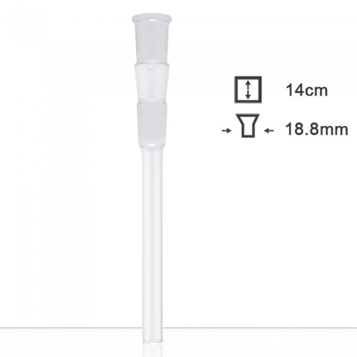 Чиллум адаптер стеклянный d - 18,8 мм, L - 14 см