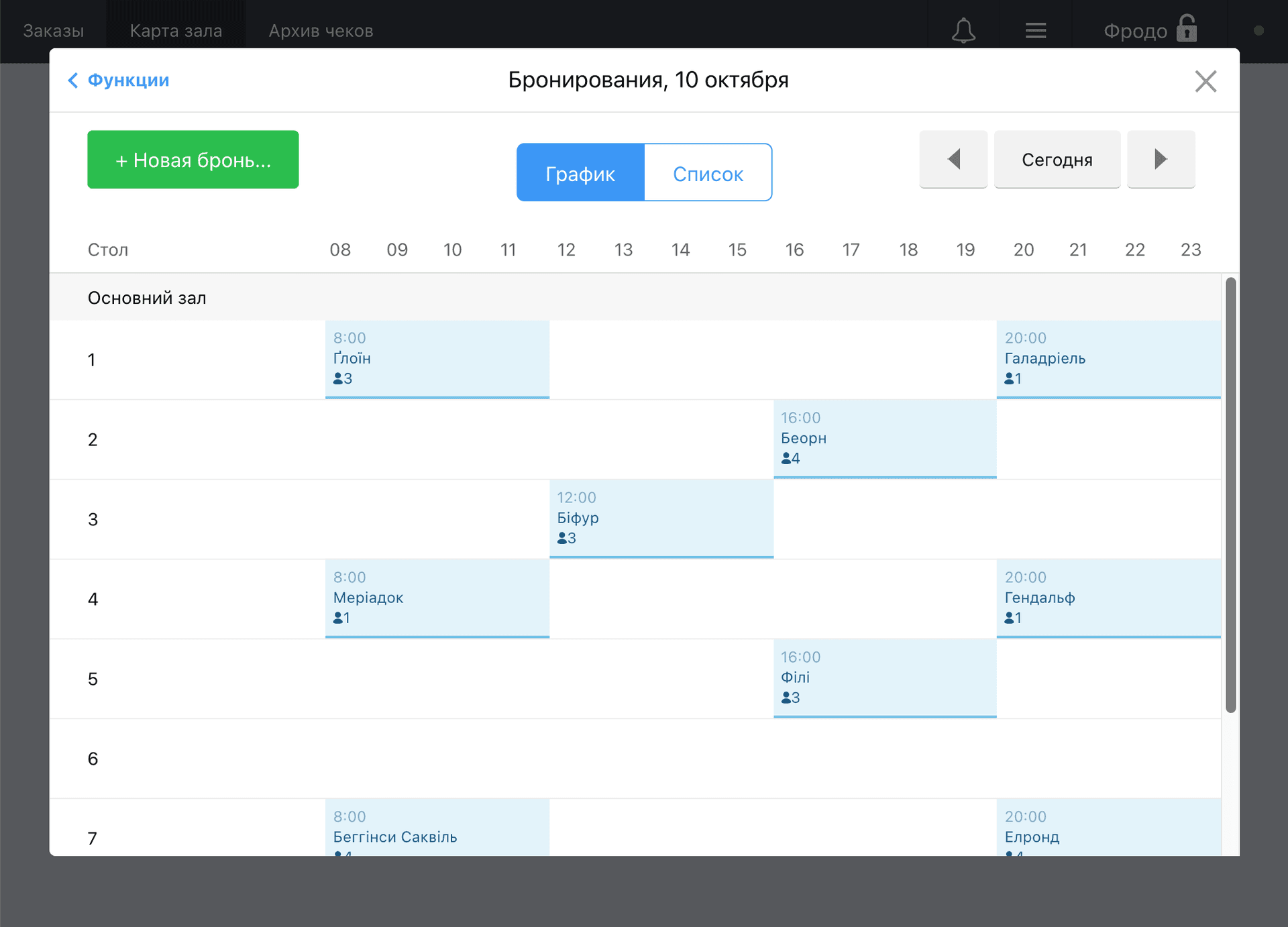 Бронируйте столики