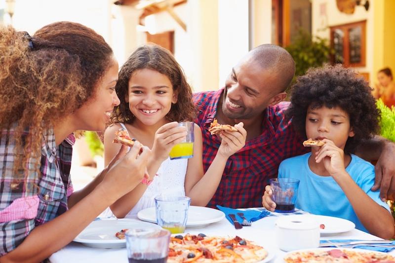 family dining in a kid-friendly restaurant