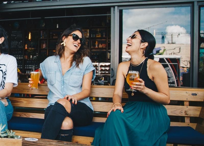 happy guests in a restaurant