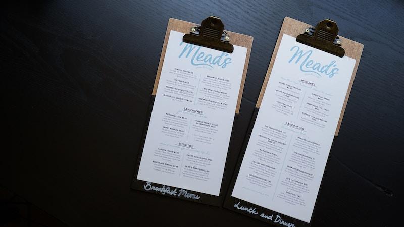 hotel restaurant menu