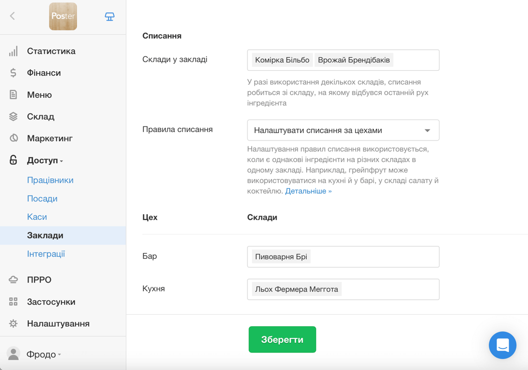 Правила списания