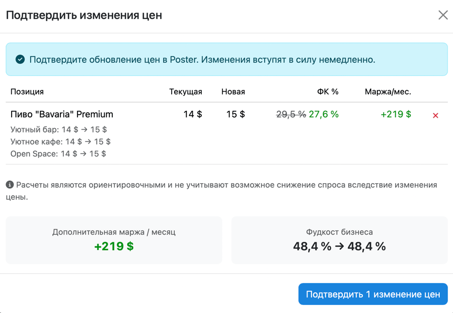 Углублённый анализ фудкоста через конструктор отчётов Postie AI