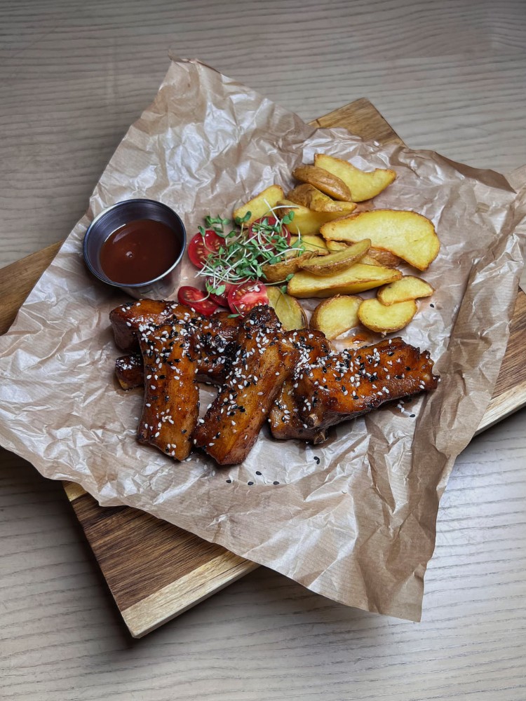 Ребра свинні медово-гірчичні