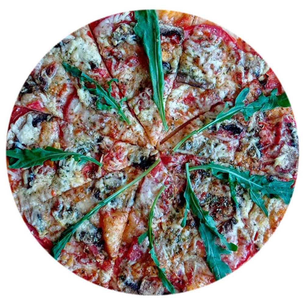 Halal vegetable pizza