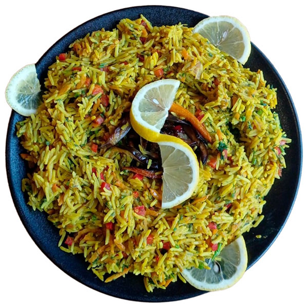 Halal rice with vegetables