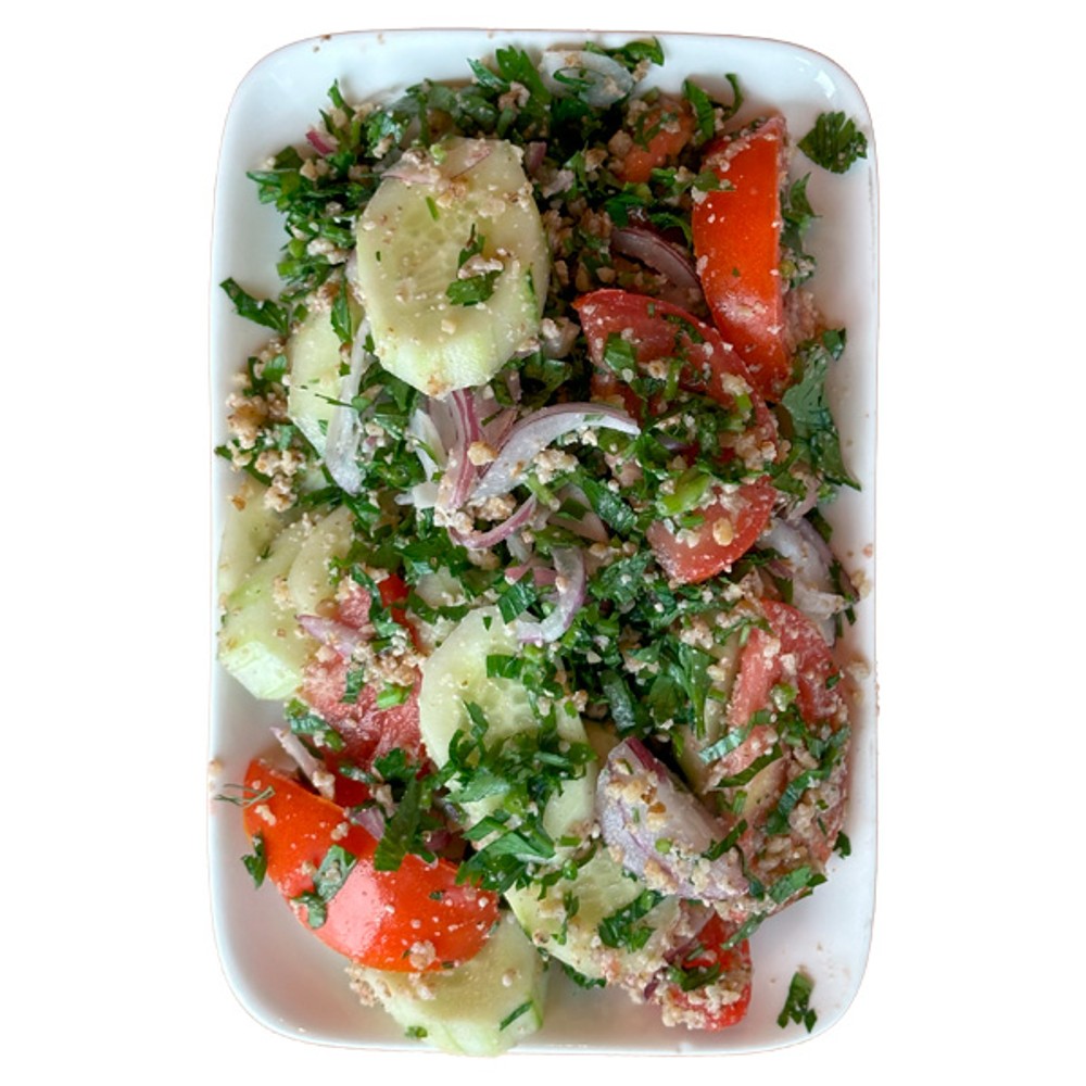 Halal georgian salad with walnuts