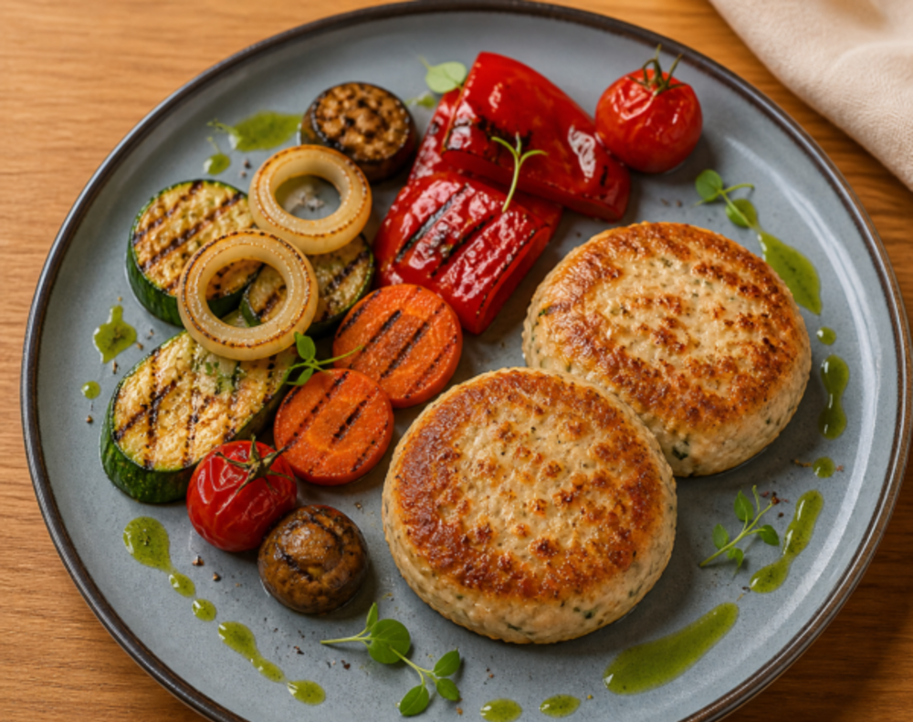 Fish cutlets with vegetables