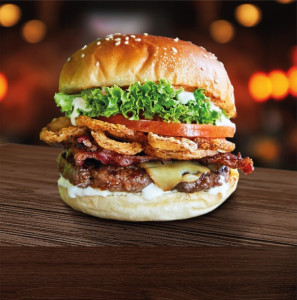 Burger Beef with Mushroom sause