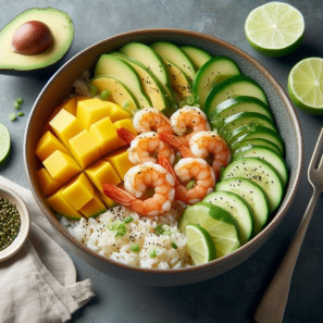 Prawns and mango bowl