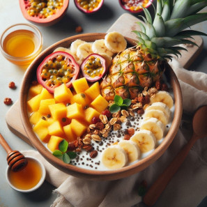 Granola with fruit bowl
