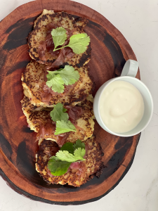 Draniki with caramelized onion