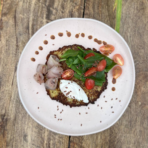 Draniki with Mahi-mahi