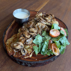 Draniki with mushrooms