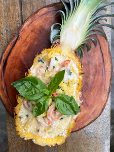 Pina Colada Prawns salad