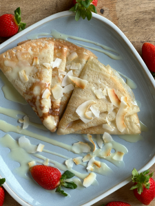 Classic pancakes with condensed milk