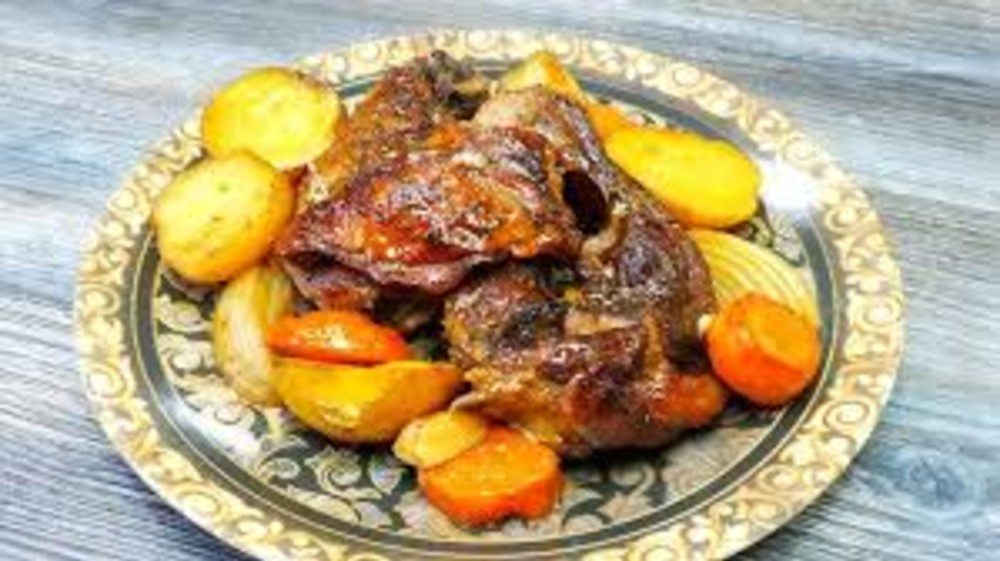 Мясо по деревенский с бараниной