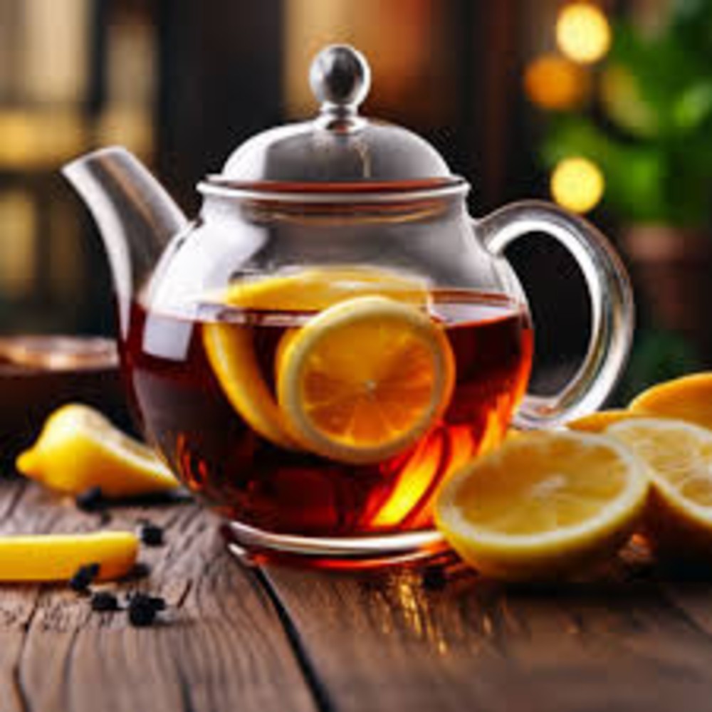 Чай с лимоном чайник